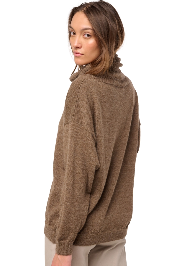 Baby Alpaca dames kasjmier pullover met kol tanis naturel 3xl